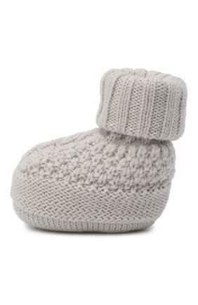 Детские шерстяные пинетки BABY T серого цвета по цене 3100 руб., арт. 20AI033SA | Фото 2 Детские шерстяные пинетки BABY T серого цвета, арт. 20AI033SA | Фото 2