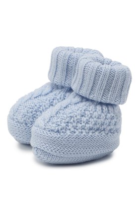 Детские шерстяные пинетки BABY T голубого цвета по цене 3100 руб., арт. 20AI033SA | Фото 1 Детские шерстяные пинетки BABY T голубого цвета, арт. 20AI033SA | Фото 1