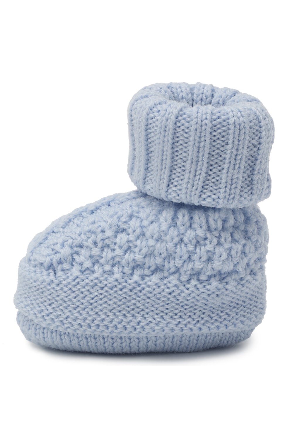 Детские шерстяные пинетки BABY T голубого цвета по цене 3100 руб., арт. 20AI033SA | Фото 2 Детские шерстяные пинетки BABY T голубого цвета, арт. 20AI033SA | Фото 2