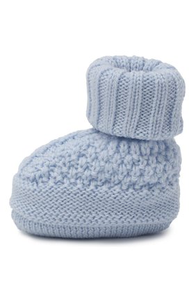 Детские шерстяные пинетки BABY T голубого цвета по цене 3100 руб., арт. 20AI033SA | Фото 2 Детские шерстяные пинетки BABY T голубого цвета, арт. 20AI033SA | Фото 2