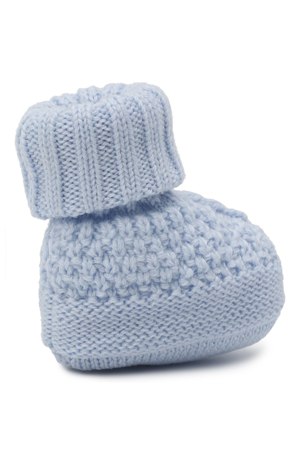 Детские шерстяные пинетки BABY T голубого цвета по цене 3100 руб., арт. 20AI033SA | Фото 3 Детские шерстяные пинетки BABY T голубого цвета, арт. 20AI033SA | Фото 3