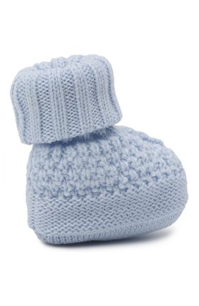 Детские шерстяные пинетки BABY T голубого цвета по цене 3100 руб., арт. 20AI033SA | Фото 3 Детские шерстяные пинетки BABY T голубого цвета, арт. 20AI033SA | Фото 3