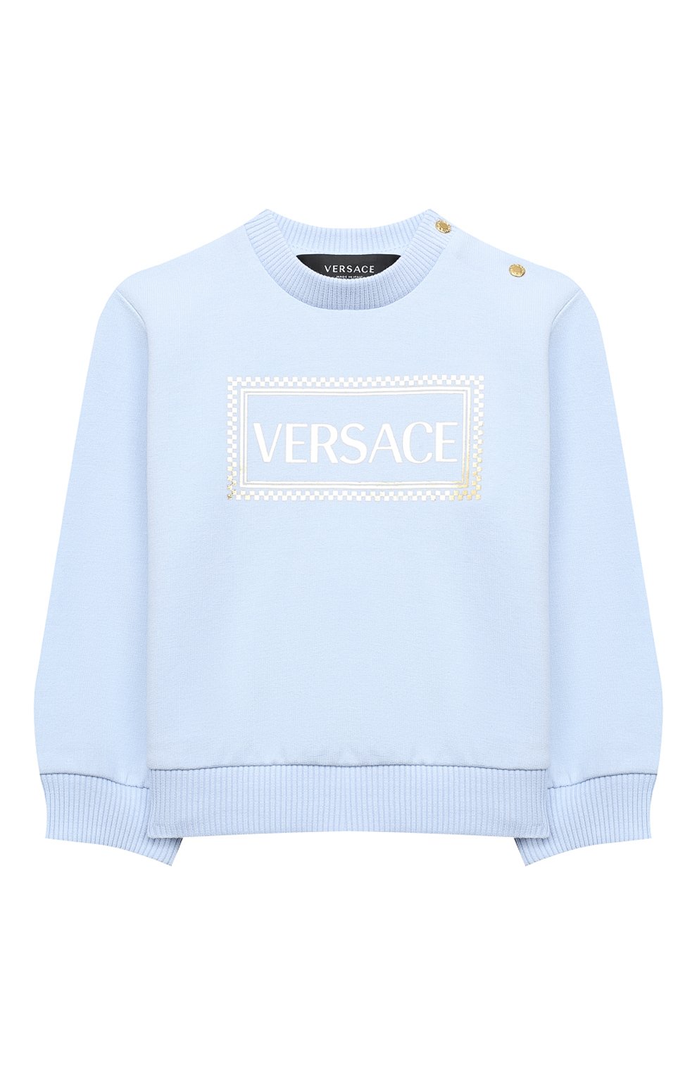 Детский комплект из свитшота и брюк VERSACE голубого цвета по цене 22250 руб., арт. YE000185/YA00077 | Фото 2 Детский комплект из свитшота и брюк VERSACE голубого цвета, арт. YE000185/YA00077 | Фото 2