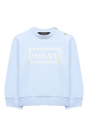 Детский комплект из свитшота и брюк VERSACE голубого цвета по цене 22250 руб., арт. YE000185/YA00077 | Фото 2 Детский комплект из свитшота и брюк VERSACE голубого цвета, арт. YE000185/YA00077 | Фото 2