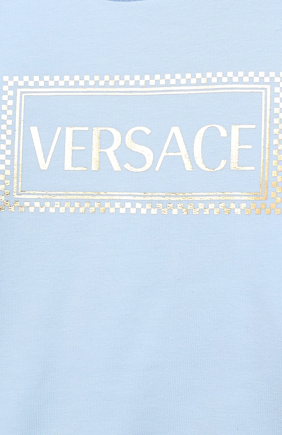Детский комплект из свитшота и брюк VERSACE голубого цвета по цене 22250 руб., арт. YE000185/YA00077 | Фото 6 Детский комплект из свитшота и брюк VERSACE голубого цвета, арт. YE000185/YA00077 | Фото 6