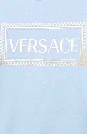 Детский комплект из свитшота и брюк VERSACE голубого цвета по цене 22250 руб., арт. YE000185/YA00077 | Фото 6 Детский комплект из свитшота и брюк VERSACE голубого цвета, арт. YE000185/YA00077 | Фото 6
