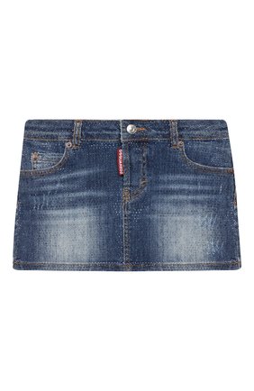 Детская джинсовая юбка DSQUARED2 синего цвета по цене 31600 руб., арт. DQ01W4-D002A | Фото 1 Детская джинсовая юбка DSQUARED2 синего цвета, арт. DQ01W4-D002A | Фото 1