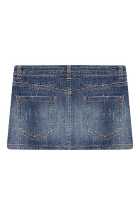 Детская джинсовая юбка DSQUARED2 синего цвета по цене 31600 руб., арт. DQ01W4-D002A | Фото 2 Детская джинсовая юбка DSQUARED2 синего цвета, арт. DQ01W4-D002A | Фото 2