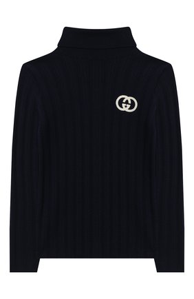 Детская шерстяная водолазка GUCCI синего цвета по цене 36350 руб., арт. 629001/XKBHD | Фото 1 Детская шерстяная водолазка GUCCI синего цвета, арт. 629001/XKBHD | Фото 1 (Материал внешний: Шерсть; Рукава: Длинные; Кросс-КТ: водолазка; Ростовка одежда: 10 - 11 лет | 140 - 146см, 12 лет | 152 см, 4 года | 104 см, 5 лет | 110 см, 6 лет | 116 см, 8 лет | 128 см)
