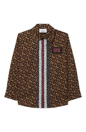 Детская хлопковая рубашка BURBERRY коричневого цвета по цене 19400 руб., арт. 8029980 | Фото 1 Детская хлопковая рубашка BURBERRY коричневого цвета, арт. 8029980 | Фото 1
