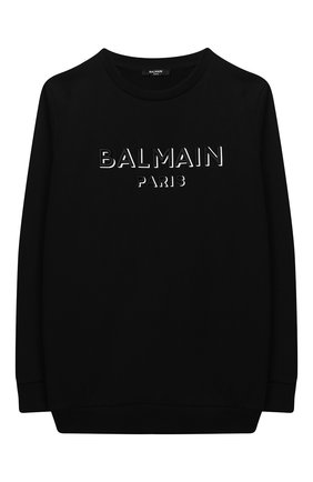 Детский хлопковый свитшот BALMAIN черного цвета по цене 22850 руб., арт. 6N4640/NX300/12-16 | Фото 1 Детский хлопковый свитшот BALMAIN черного цвета, арт. 6N4640/NX300/12-16 | Фото 1