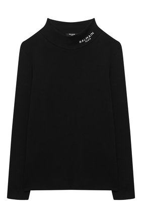 Детская хлопковая водолазка BALMAIN черного цвета по цене 39950 руб., арт. 6N9570/NF280/12-16 | Фото 1 Детская хлопковая водолазка BALMAIN черного цвета, арт. 6N9570/NF280/12-16 | Фото 1 (Материал внешний: Хлопок; Рукава: Длинные; Кросс-КТ: водолазка; Региональные ограничения белый список (Axapta Mercury): RU; Ростовка одежда: 12 лет | 152 см, 13 - 15 лет | 158 см, 16 лет | 164 см)