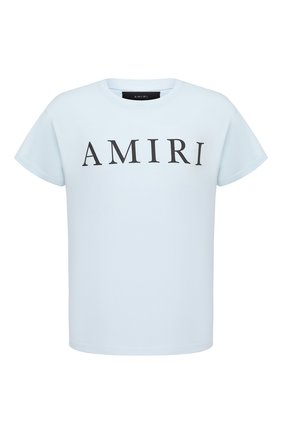 Мужская хлопковая футболка AMIRI голубого цвета по цене 28650 руб., арт. F0M03236CJ | Фото 1 Мужская хлопковая футболка AMIRI голубого цвета, арт. F0M03236CJ | Фото 1