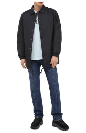 Мужская хлопковая футболка AMIRI голубого цвета по цене 28650 руб., арт. F0M03236CJ | Фото 2 Мужская хлопковая футболка AMIRI голубого цвета, арт. F0M03236CJ | Фото 2