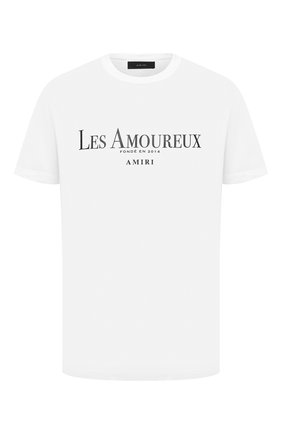 Мужская хлопковая футболка AMIRI белого цвета по цене 28650 руб., арт. F0M03238CJ | Фото 1 Мужская хлопковая футболка AMIRI белого цвета, арт. F0M03238CJ | Фото 1