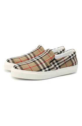 Мужские текстильные слипоны BURBERRY бежевого цвета по цене 46150 руб., арт. 8032192 | Фото 1 Мужские текстильные слипоны BURBERRY бежевого цвета, арт. 8032192 | Фото 1
