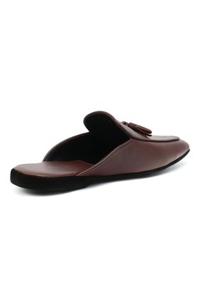 Мужского кожаные домашние туфли FARFALLA коричневого цвета, арт. D5KN | Фото 4 (Длина стельки: 28,8, 29,5, 31,5; Материал внешний: Кожа; Материал внутренний: Натуральная кожа; Мужское Кросс-КТ: тапочки-обувь; ширина носка стельки: 9, 9,3, 9,7; высота каблука: 2; толщина подошвы: 0,5)