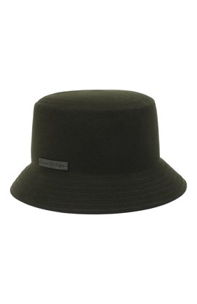 Мужская шерстяная панама ERMENEGILDO ZEGNA темно-зеленого цвета по цене 33950 руб., арт. Z8I11/B8D | Фото 1 Мужская шерстяная панама ERMENEGILDO ZEGNA темно-зеленого цвета, арт. Z8I11/B8D | Фото 1