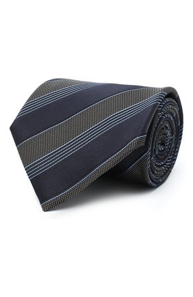 Мужской шелковый галстук ERMENEGILDO ZEGNA темно-синего цвета, арт. Z8D70/1XW | Фото 1 (Материал: Текстиль, Шелк; Принт: С принтом)
