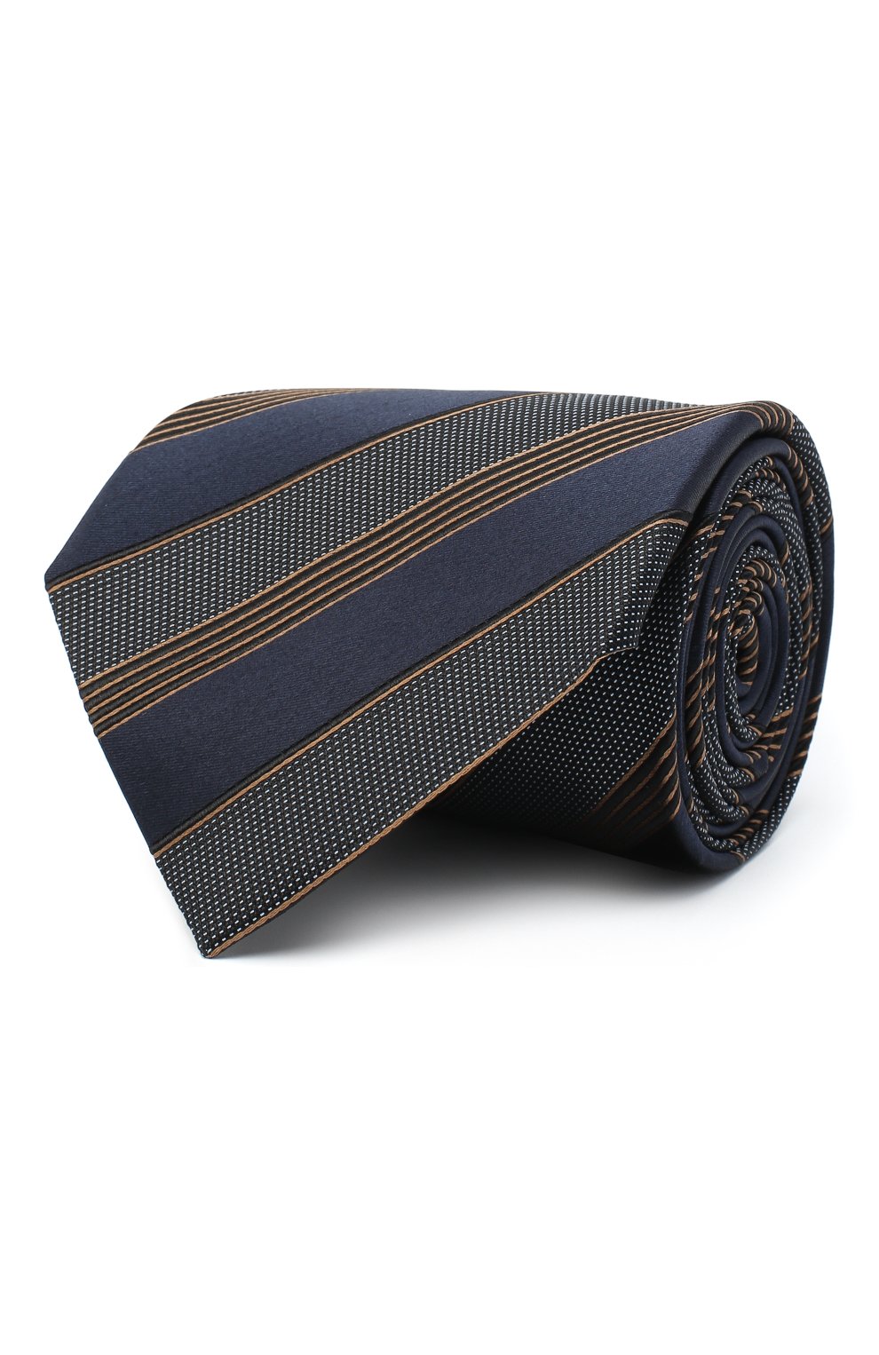 Мужской шелковый галстук ERMENEGILDO ZEGNA темно-синего цвета, арт. Z8D70/1XW | Фото 1 (Принт: С принтом; Материал: Текстиль, Шелк)