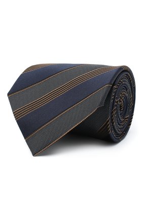 Мужской шелковый галстук ERMENEGILDO ZEGNA темно-синего цвета, арт. Z8D70/1XW | Фото 1 (Материал: Текстиль, Шелк; Принт: С принтом)