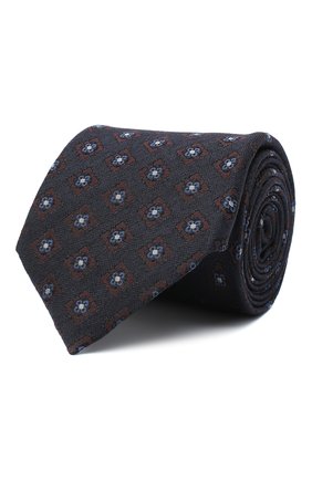 Мужской галстук из шелка и шерсти ERMENEGILDO ZEGNA темно-синего цвета по цене 15200 руб., арт. Z8E31/18H | Фото 1 Мужской галстук из шелка и шерсти ERMENEGILDO ZEGNA темно-синего цвета, арт. Z8E31/18H | Фото 1