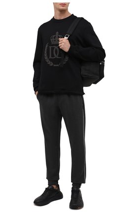 Мужской хлопковый свитшот DOLCE & GABBANA черного цвета по цене 59950 руб., арт. G9SY5Z/G7WTE | Фото 2 Мужской хлопковый свитшот DOLCE & GABBANA черного цвета, арт. G9SY5Z/G7WTE | Фото 2