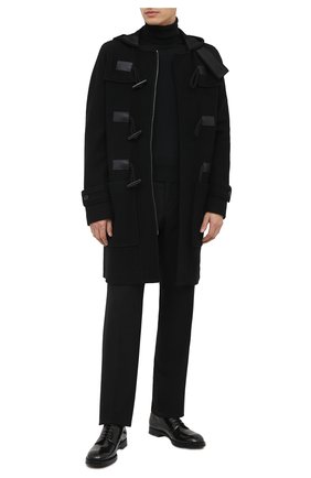 Мужской шерстяное пальто DOLCE & GABBANA черного цвета по цене 197000 руб., арт. G023ST/HU7GD | Фото 2 Мужской шерстяное пальто DOLCE & GABBANA черного цвета, арт. G023ST/HU7GD | Фото 2