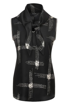 Женская шелковая блузка GIORGIO ARMANI черного цвета по цене 117500 руб., арт. 0WHCKZ36/TZ636 | Фото 1 Женская шелковая блузка GIORGIO ARMANI черного цвета, арт. 0WHCKZ36/TZ636 | Фото 1
