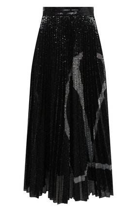 Женская юбка с пайетками VALENTINO черного цвета по цене 230500 руб., арт. UB3MD02E5NF | Фото 1