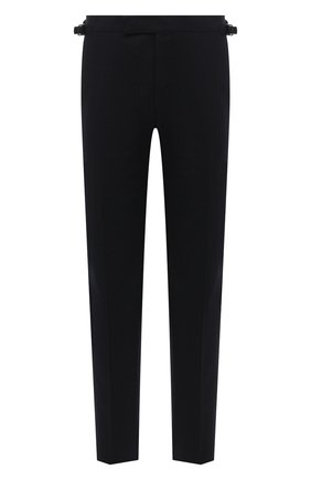 Мужские шерстяные брюки TOM FORD темно-синего цвета по цене 84800 руб., арт. Q31R14/610043 | Фото 1 Мужские шерстяные брюки TOM FORD темно-синего цвета, арт. Q31R14/610043 | Фото 1 (Материал подклада: Купро; Материал внешний: Шерсть; Длина (брюки, джинсы): Стандартные; Случай: Формальный; Стили: Классический)