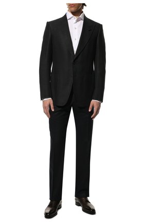 Мужские шерстяные брюки TOM FORD темно-синего цвета по цене 84800 руб., арт. Q31R14/610043 | Фото 2 Мужские шерстяные брюки TOM FORD темно-синего цвета, арт. Q31R14/610043 | Фото 2 (Материал подклада: Купро; Материал внешний: Шерсть; Длина (брюки, джинсы): Стандартные; Случай: Формальный; Стили: Классический)