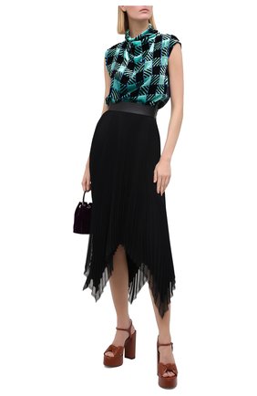 Женская комбинированный топ DRIES VAN NOTEN бирюзового цвета по цене 78650 руб., арт. 202-10759-1275 | Фото 2 Женская комбинированный топ DRIES VAN NOTEN бирюзового цвета, арт. 202-10759-1275 | Фото 2