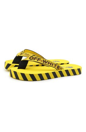Мужские шлепанцы OFF-WHITE желтого цвета по цене 10350 руб., арт. 0MIA131F20MAT0011810 | Фото 1 Мужские шлепанцы OFF-WHITE желтого цвета, арт. 0MIA131F20MAT0011810 | Фото 1