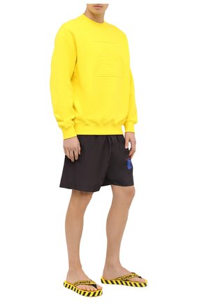 Мужские шлепанцы OFF-WHITE желтого цвета по цене 10350 руб., арт. 0MIA131F20MAT0011810 | Фото 2 Мужские шлепанцы OFF-WHITE желтого цвета, арт. 0MIA131F20MAT0011810 | Фото 2