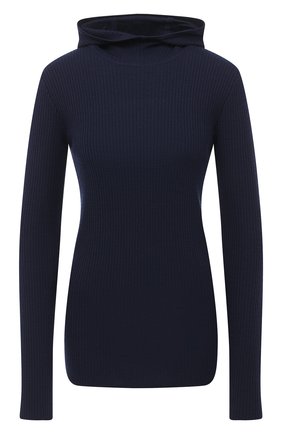 Женский шерстяной пуловер JIL SANDER темно-синего цвета по цене 79950 руб., арт. JPPR759510-WRY21178 | Фото 1 Женский шерстяной пуловер JIL SANDER темно-синего цвета, арт. JPPR759510-WRY21178 | Фото 1