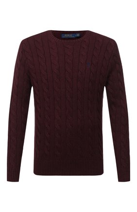 Мужской хлопковый джемпер POLO RALPH LAUREN бордового цвета по цене 15050 руб., арт. 710775885 | Фото 1 Мужской хлопковый джемпер POLO RALPH LAUREN бордового цвета, арт. 710775885 | Фото 1