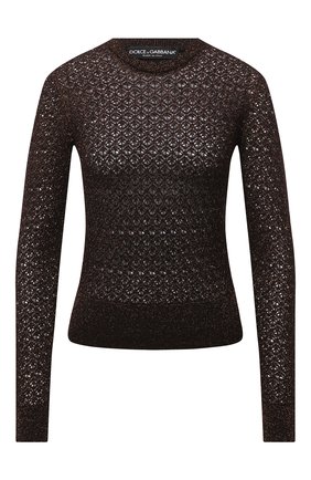 Женская пуловер из шерсти и вискозы DOLCE & GABBANA коричневого цвета по цене 75250 руб., арт. FX955T/JAM7C | Фото 1 Женская пуловер из шерсти и вискозы DOLCE & GABBANA коричневого цвета, арт. FX955T/JAM7C | Фото 1
