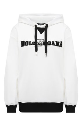 Женский хлопковое худи DOLCE & GABBANA белого цвета по цене 59950 руб., арт. F9I51T/G7XDP | Фото 1 Женский хлопковое худи DOLCE & GABBANA белого цвета, арт. F9I51T/G7XDP | Фото 1