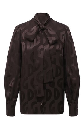 Женская шелковая блузка DOLCE & GABBANA коричневого цвета по цене 89950 руб., арт. F5N80T/FJ1IA | Фото 1 Женская шелковая блузка DOLCE & GABBANA коричневого цвета, арт. F5N80T/FJ1IA | Фото 1