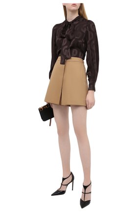 Женская шелковая блузка DOLCE & GABBANA коричневого цвета по цене 89950 руб., арт. F5N80T/FJ1IA | Фото 2 Женская шелковая блузка DOLCE & GABBANA коричневого цвета, арт. F5N80T/FJ1IA | Фото 2