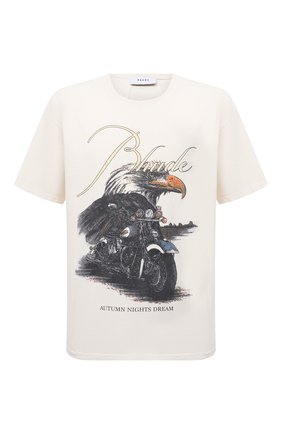 Мужская хлопковая футболка RHUDE белого цвета по цене 23050 руб., арт. RHU08PF20003 | Фото 1 Мужская хлопковая футболка RHUDE белого цвета, арт. RHU08PF20003 | Фото 1