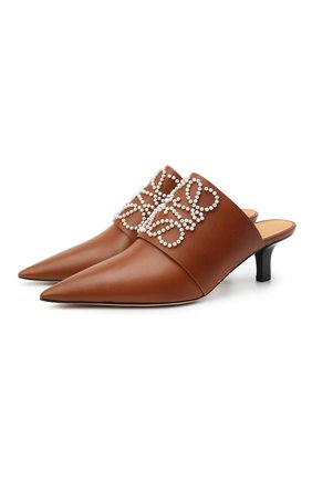 Женские кожаные мюли LOEWE коричневого цвета по цене 73800 руб., арт. L815379X13 | Фото 1 Женские кожаные мюли LOEWE коричневого цвета, арт. L815379X13 | Фото 1