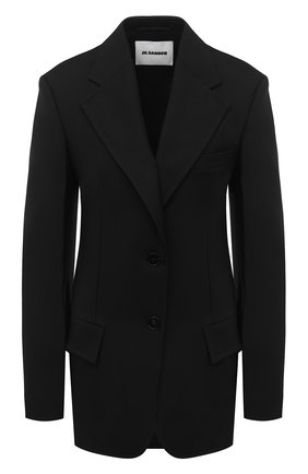 Женский шерстяной жакет JIL SANDER черного цвета по цене 162500 руб., арт. JSPR130011-WR201000 | Фото 1 Женский шерстяной жакет JIL SANDER черного цвета, арт. JSPR130011-WR201000 | Фото 1