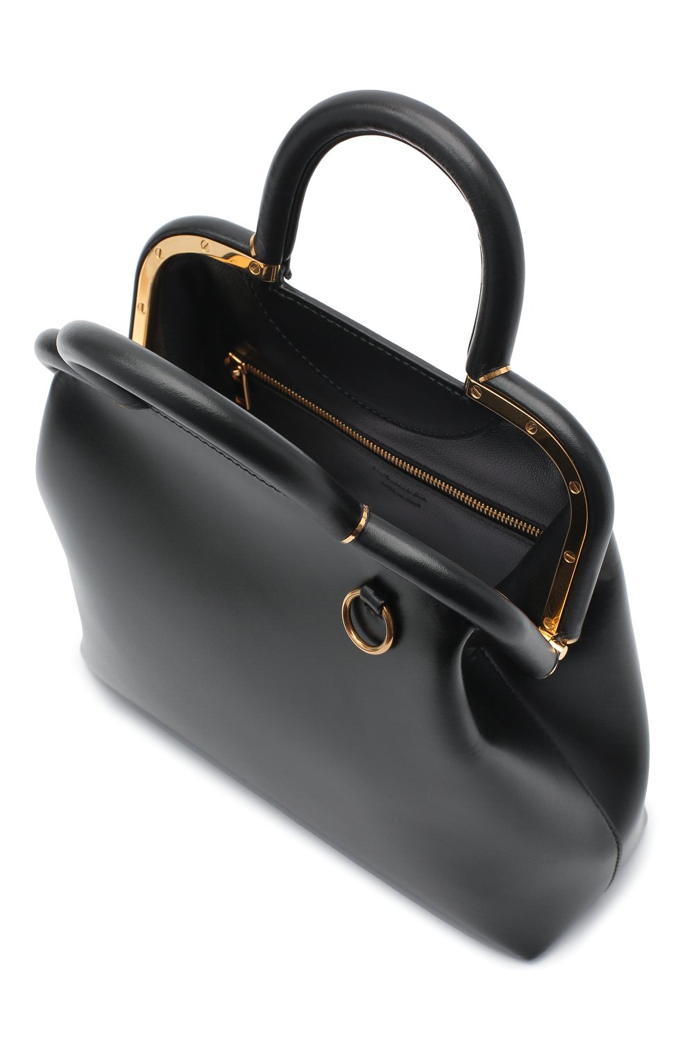 Женская сумка clover JIL SANDER черного цвета по цене 145500 руб., арт. JSPR856447-WRB69147N | Фото 4 Женская сумка clover JIL SANDER черного цвета, арт. JSPR856447-WRB69147N | Фото 4 (Сумки-технические: Сумки top-handle; Материал: Натуральная кожа; Ремень/цепочка: На ремешке; Размер: small)
