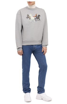 Мужской хлопковый свитшот KENZO серого цвета по цене 25750 руб., арт. FA65SW5114MG | Фото 2 Мужской хлопковый свитшот KENZO серого цвета, арт. FA65SW5114MG | Фото 2