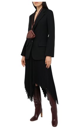 Женские кожаные сапоги JIL SANDER бордового цвета по цене 99500 руб., арт. JS35053A-12003 | Фото 2 Женские кожаные сапоги JIL SANDER бордового цвета, арт. JS35053A-12003 | Фото 2
