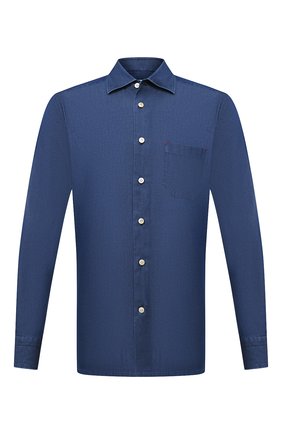 Мужская хлопковая рубашка KITON темно-синего цвета по цене 48350 руб., арт. UMCNERH0741701 | Фото 1 Мужская хлопковая рубашка KITON темно-синего цвета, арт. UMCNERH0741701 | Фото 1
