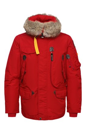 Мужская пуховая парка right hand с меховой отделкой PARAJUMPERS красного цвета по цене 89950 руб., арт. MA03/RIGHT HAND | Фото 1 Мужская пуховая парка right hand с меховой отделкой PARAJUMPERS красного цвета, арт. MA03/RIGHT HAND | Фото 1