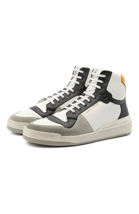 Мужские кожаные кеды sl24 SAINT LAURENT белого цвета по цене 56950 руб., арт. 610618/1JZB0 | Фото 1 Мужские кожаные кеды sl24 SAINT LAURENT белого цвета, арт. 610618/1JZB0 | Фото 1